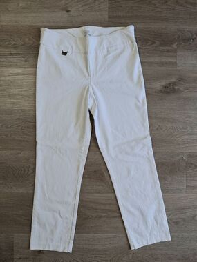 Lisette Montreal Womens Ankle Pants White Pull-On Stretch